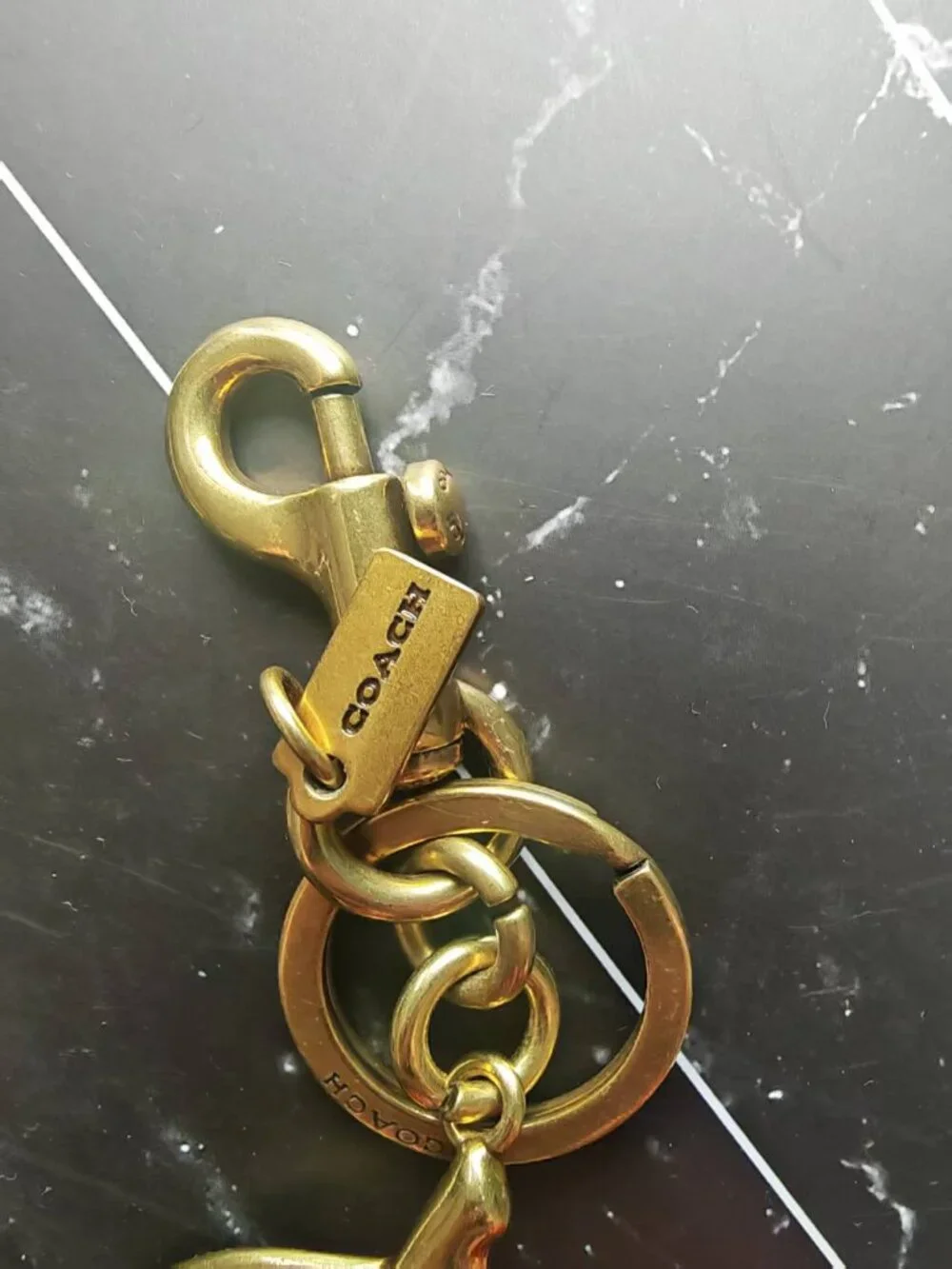 Coach Gold-Tone Cherry Key Charm with Red Glitter